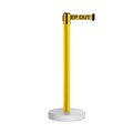 Montour Line Stanchion Belt Barrier WaterFillable Base Yellow Post 9ft.Dange..Belt MSW630-YW-DANGEYB-90